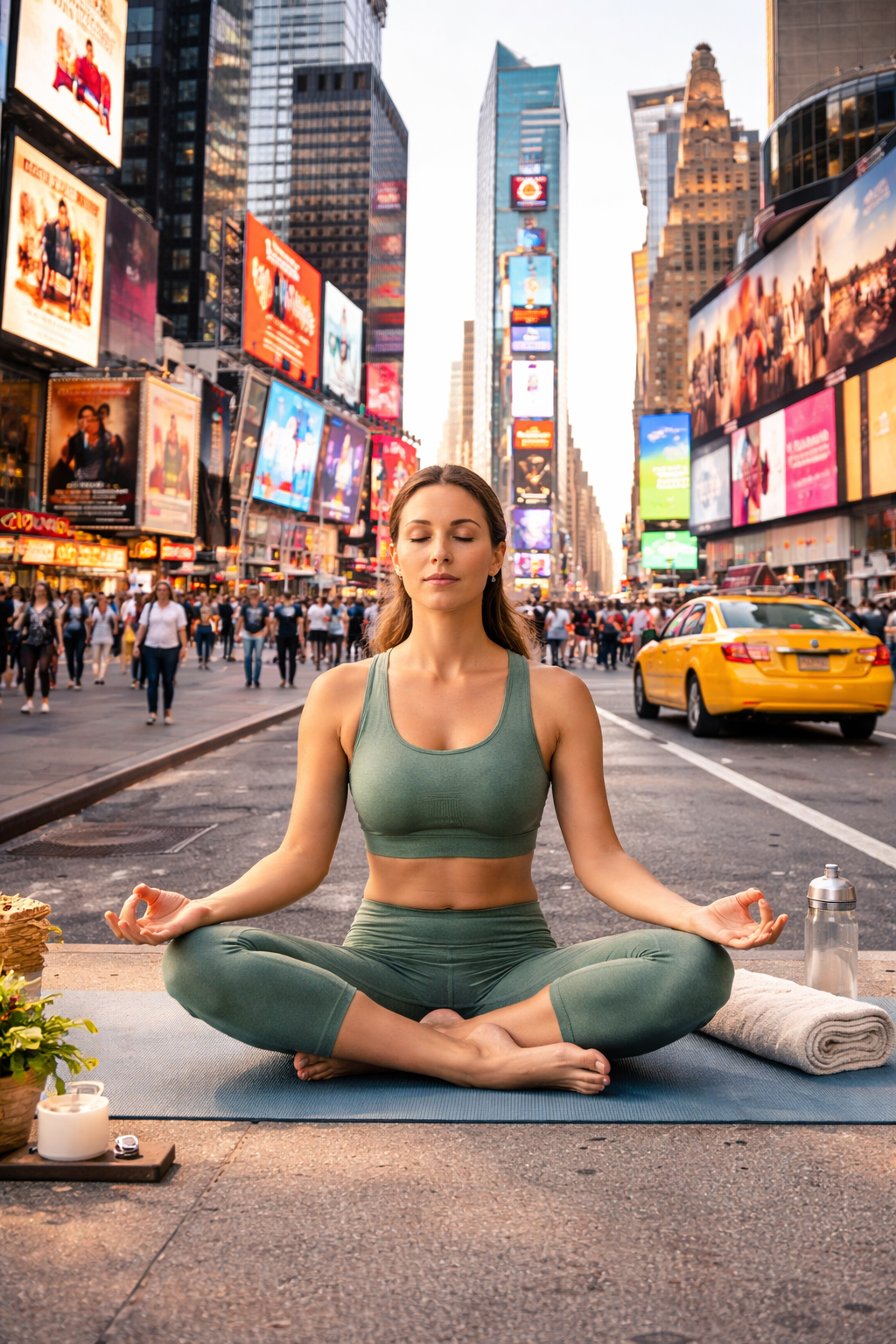 Yoga in the heart of Times Square